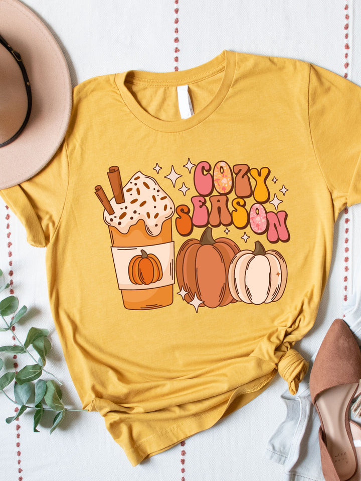 Cozy Season Pumpkin Retro Graphic Tee