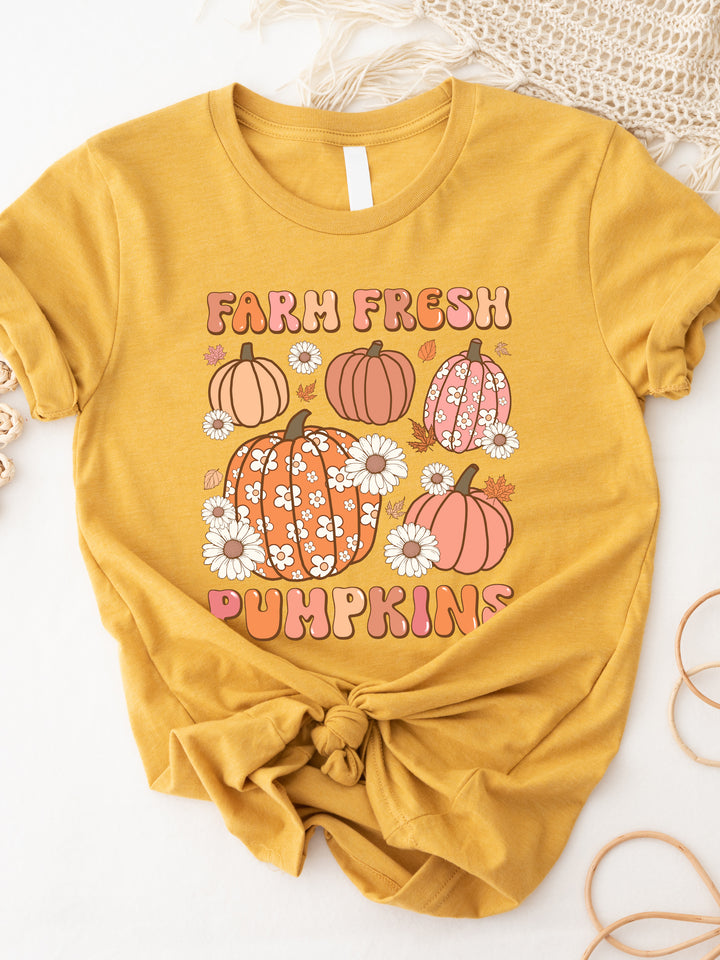 Farm Fresh Pumpkins Retro Graphic Tee