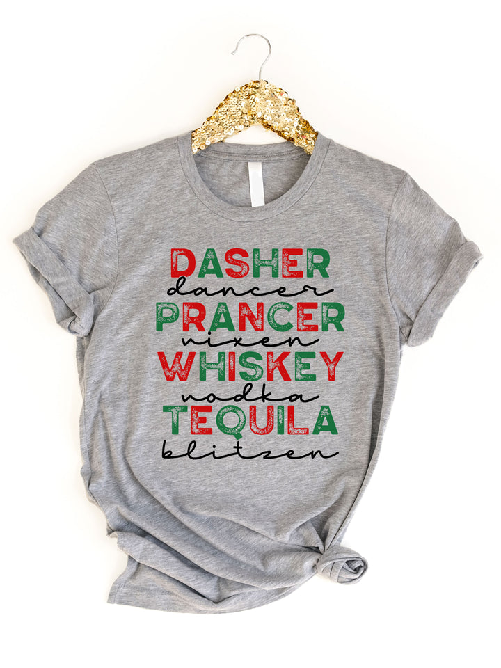Santas Reindeers & Whiskey Graphic Tee