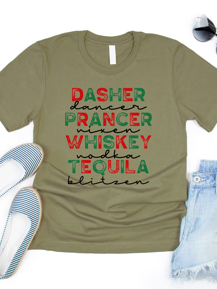 Santas Reindeers & Whiskey Graphic Tee