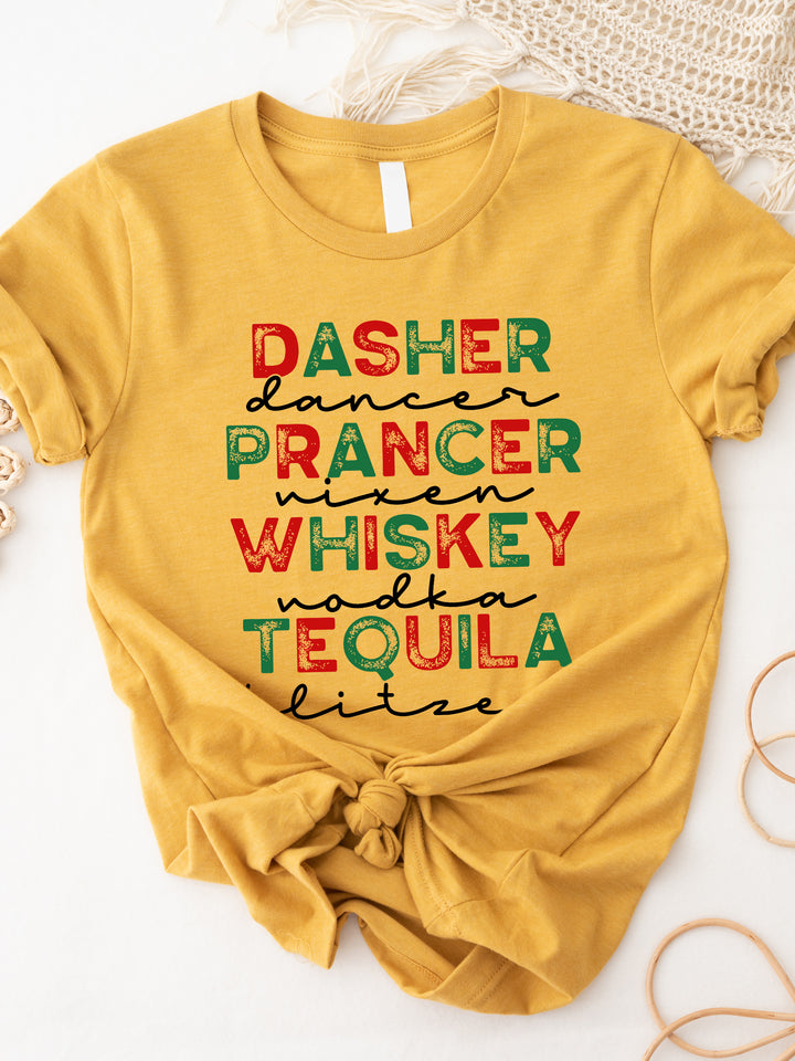 Santas Reindeers & Whiskey Graphic Tee