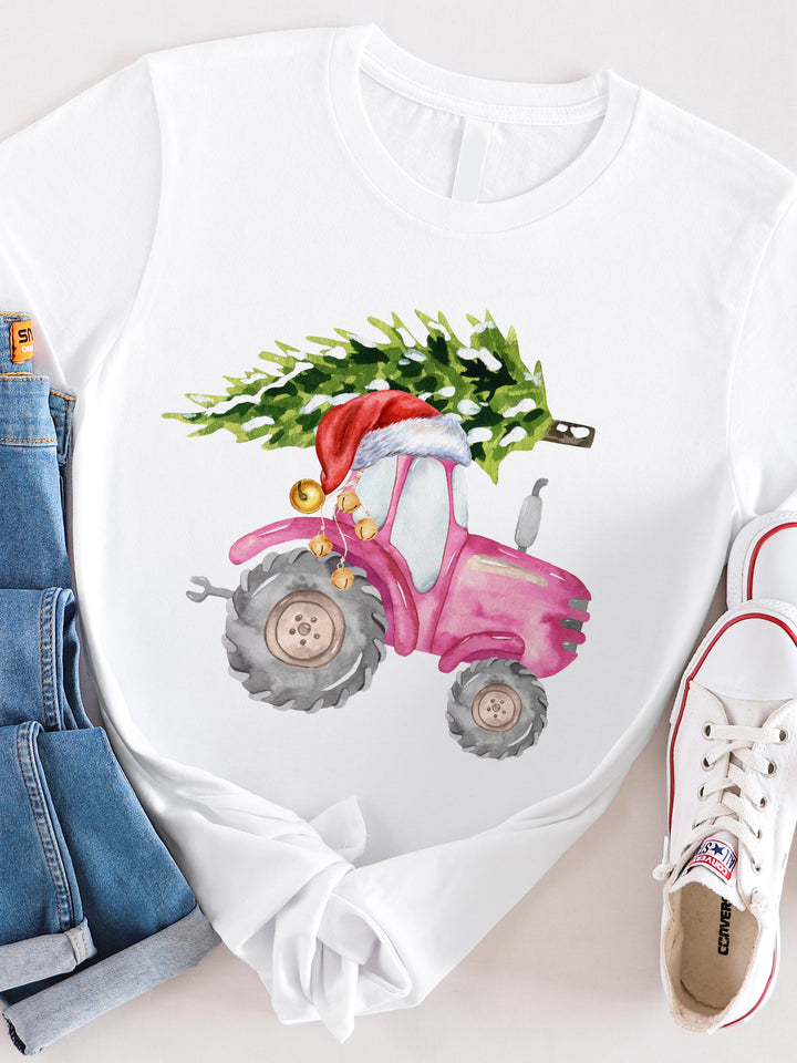 Christmas Tree on Tractor Graphic Tee