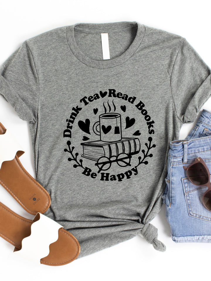 Drink Tea Read Books Graphic Tee