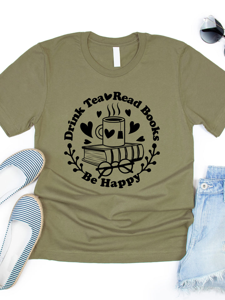 Drink Tea Read Books Graphic Tee