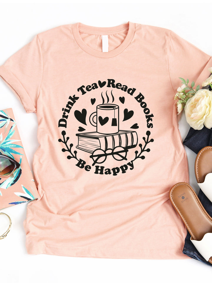 Drink Tea Read Books Graphic Tee