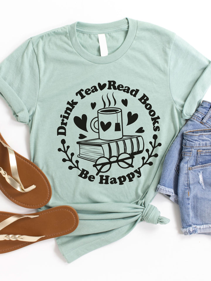 Drink Tea Read Books Graphic Tee