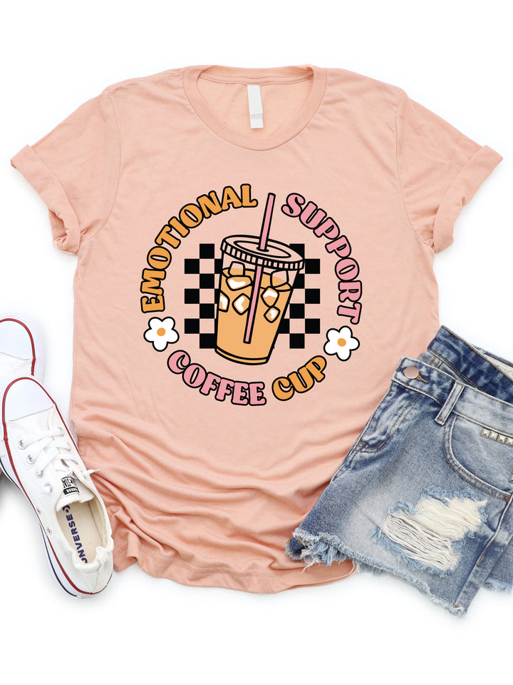 Emotional Support Coffee Cup Graphic Tee