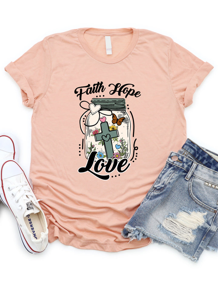 Faith Hope Love Jar Graphic Tee