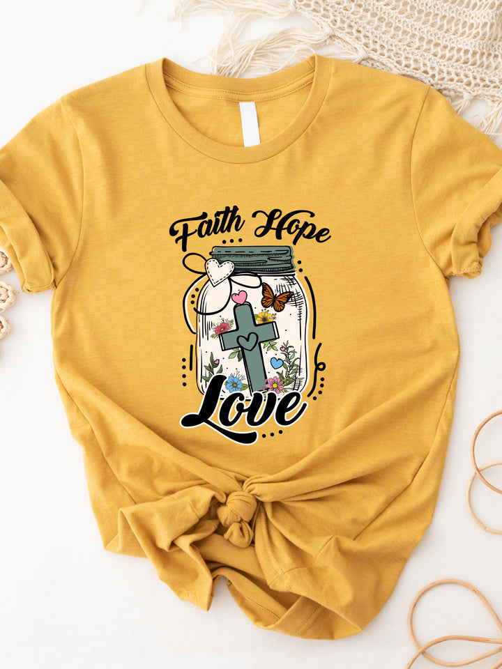 Faith Hope Love Jar Graphic Tee