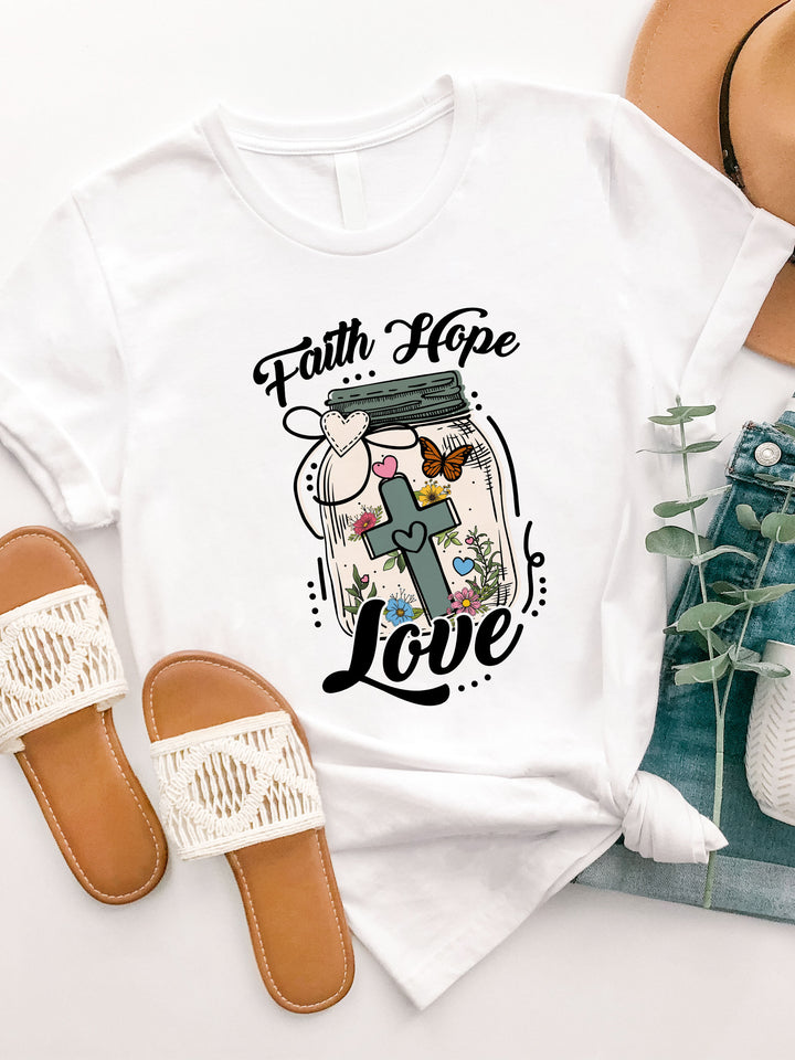 Faith Hope Love Jar Graphic Tee