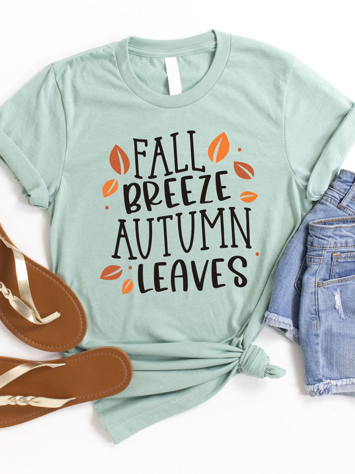 Fall Breeze Autumn Leaves Graphic Tee