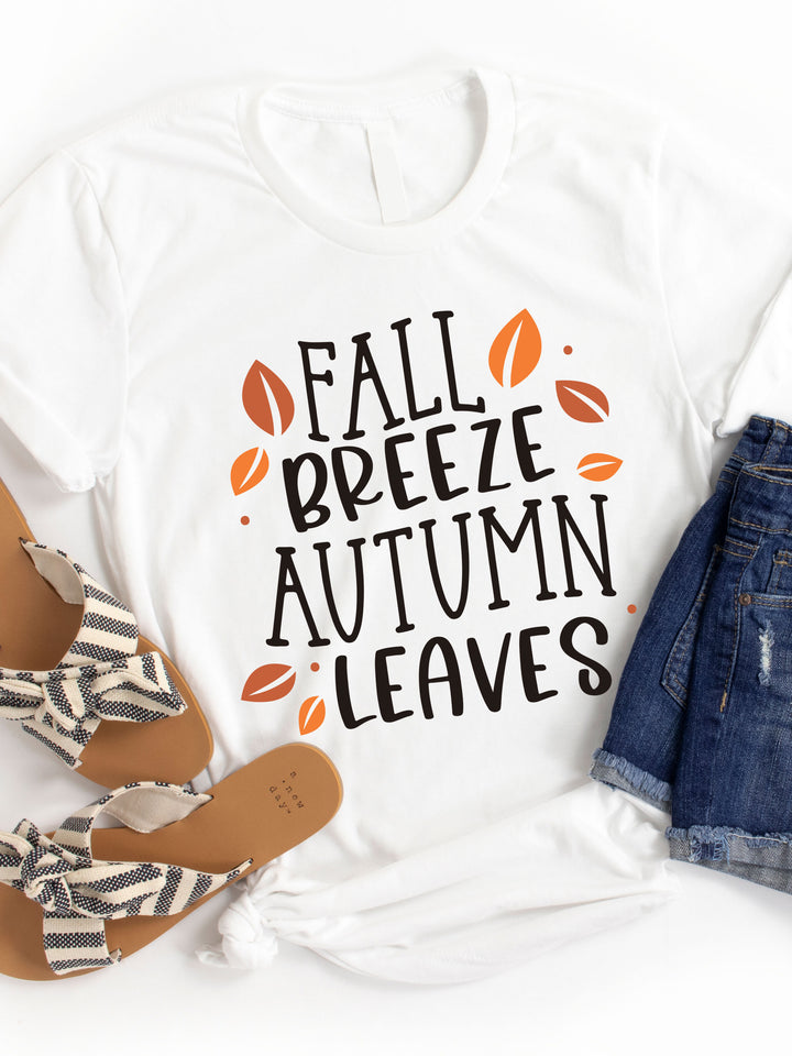 Fall Breeze Autumn Leaves Graphic Tee