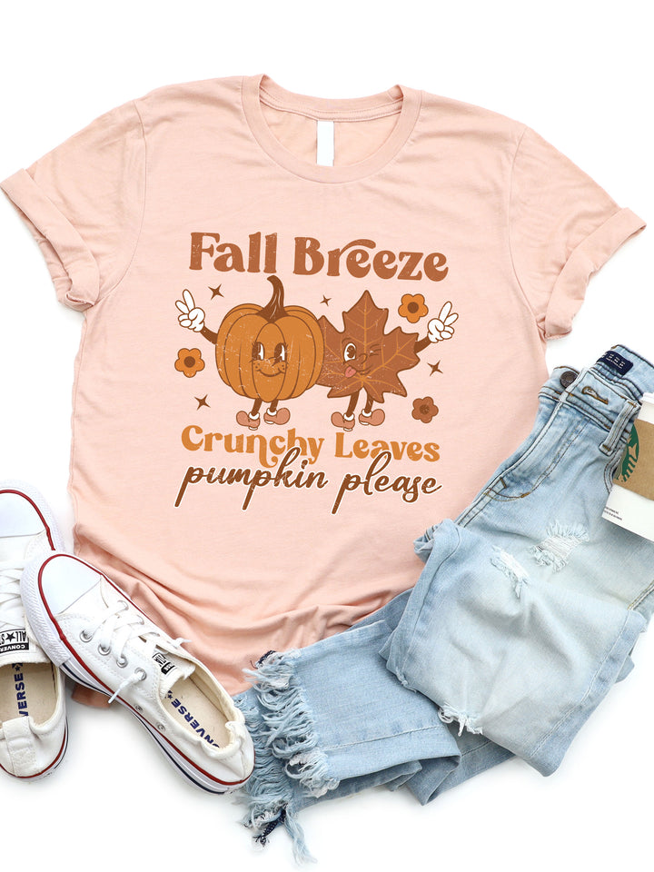 Fall Breeze Crunchy Leaves Graphic Tee