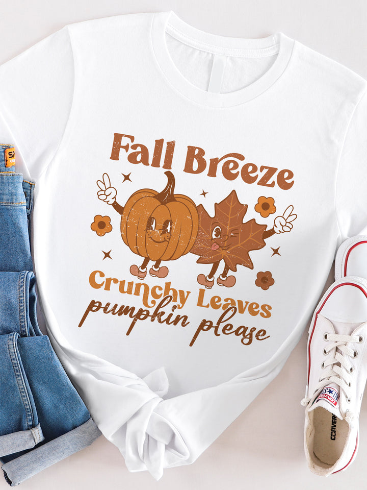 Fall Breeze Crunchy Leaves Graphic Tee