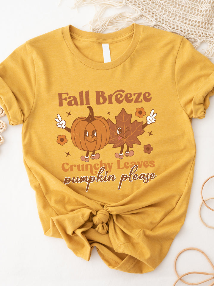 Fall Breeze Crunchy Leaves Graphic Tee