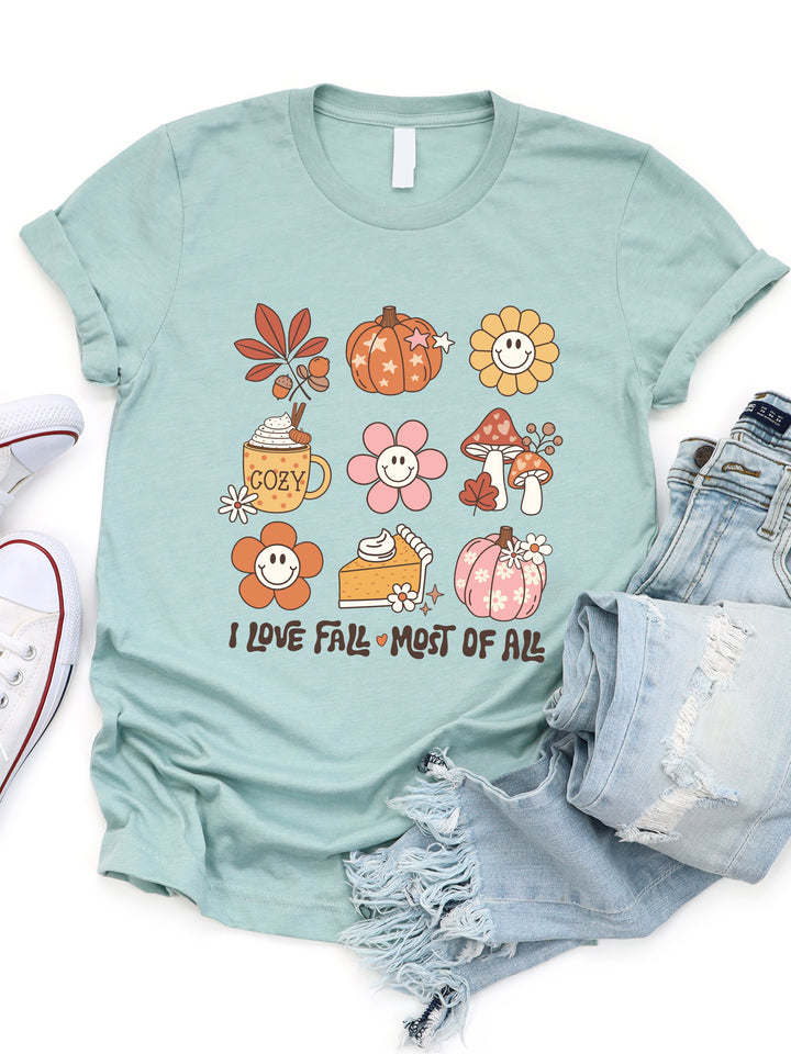 I Love Fall Most Of All Graphic Tee