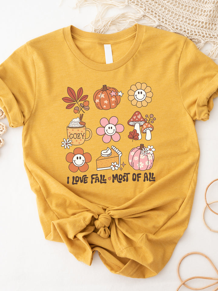 I Love Fall Most Of All Graphic Tee