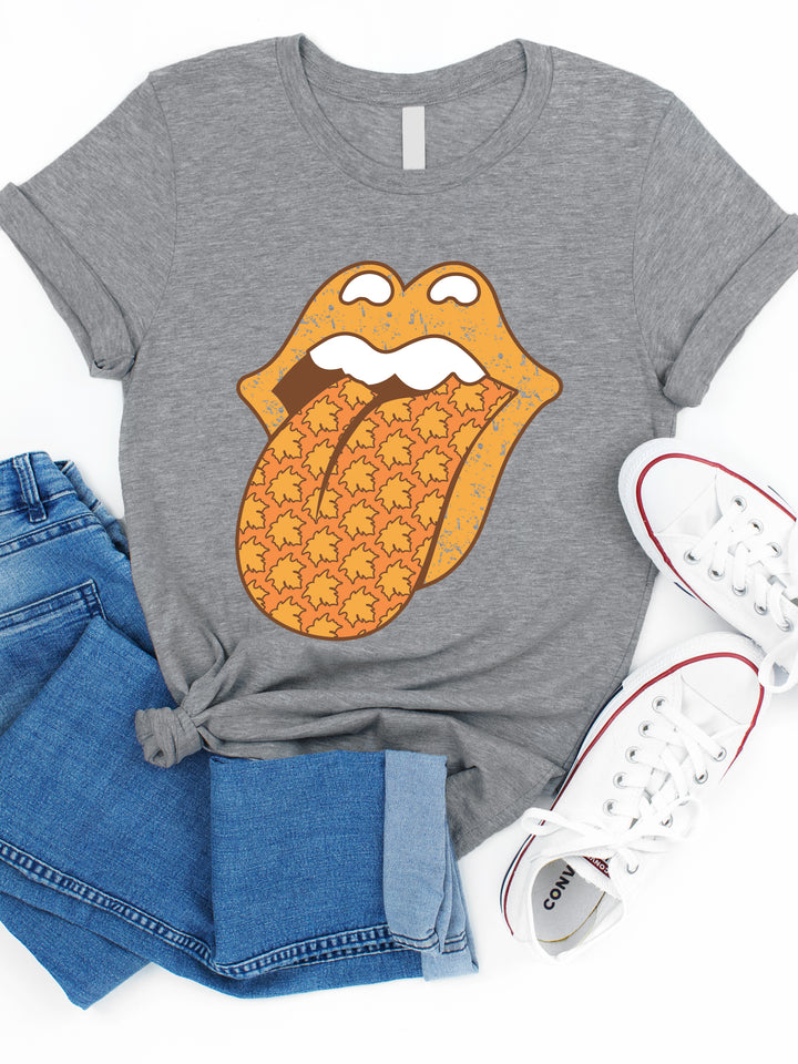 Fall Leaves Tongue Graphic Tee