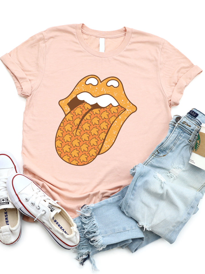 Fall Leaves Tongue Graphic Tee