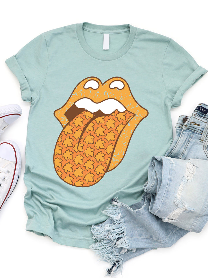 Fall Leaves Tongue Graphic Tee