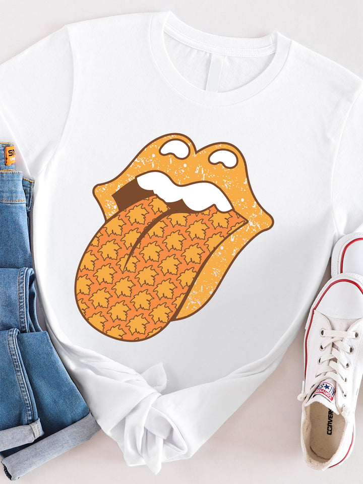 Fall Leaves Tongue Graphic Tee