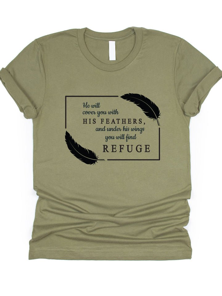 His feathers you will find refuge Graphic Tee