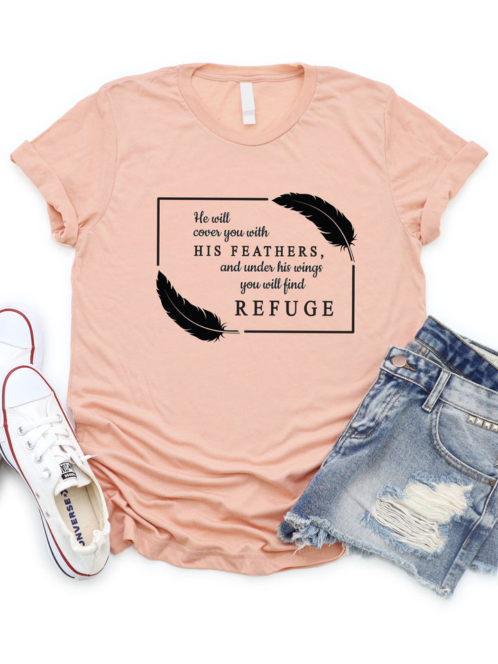 His feathers you will find refuge Graphic Tee