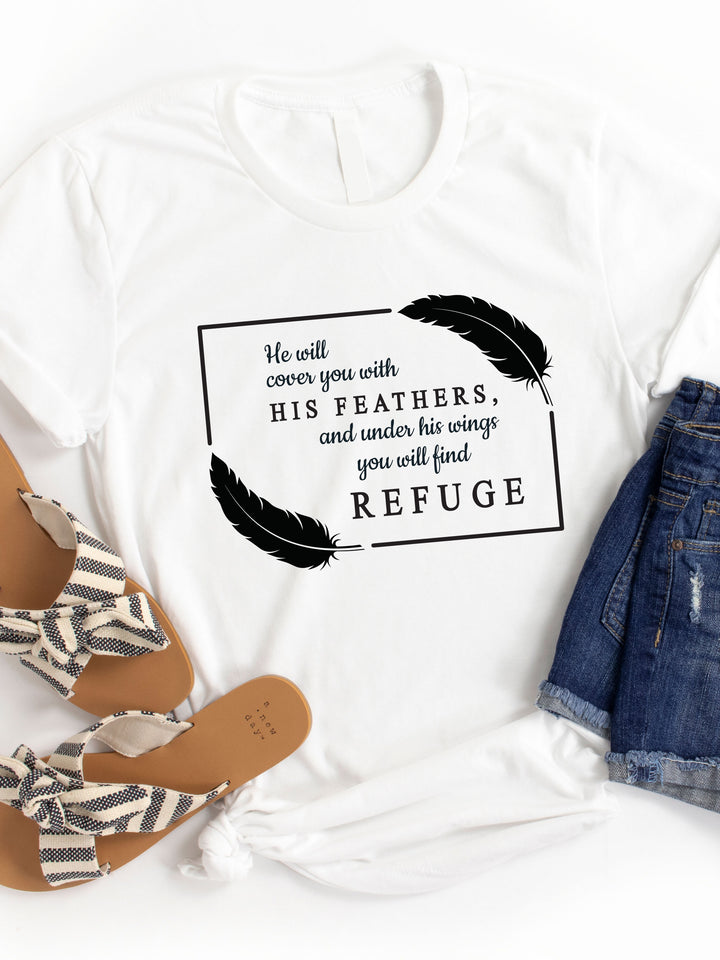 His feathers you will find refuge Graphic Tee