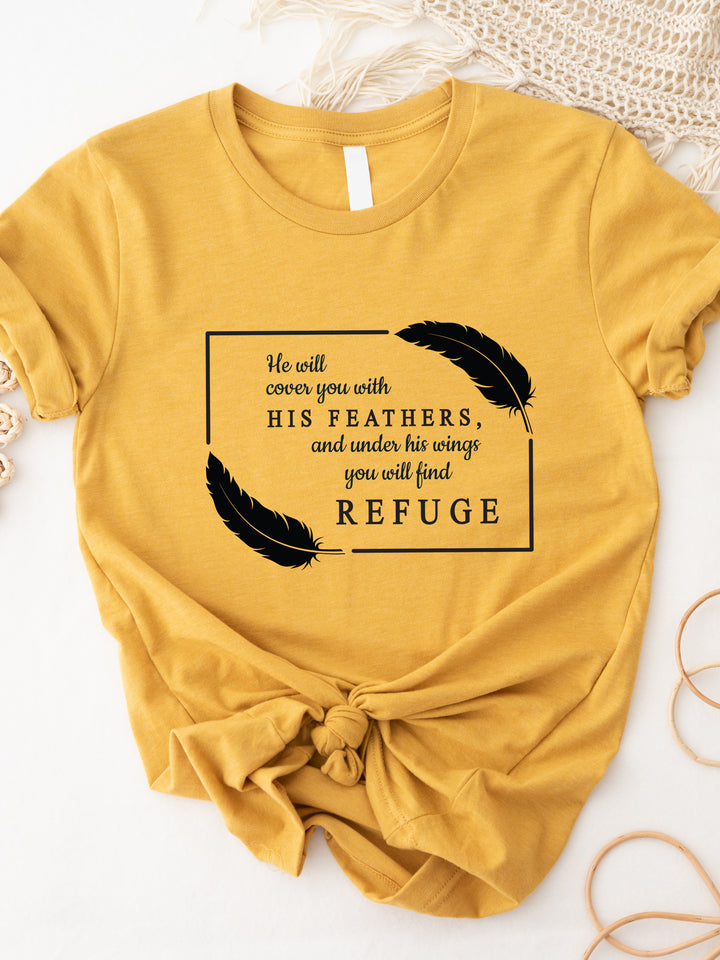 His feathers you will find refuge Graphic Tee