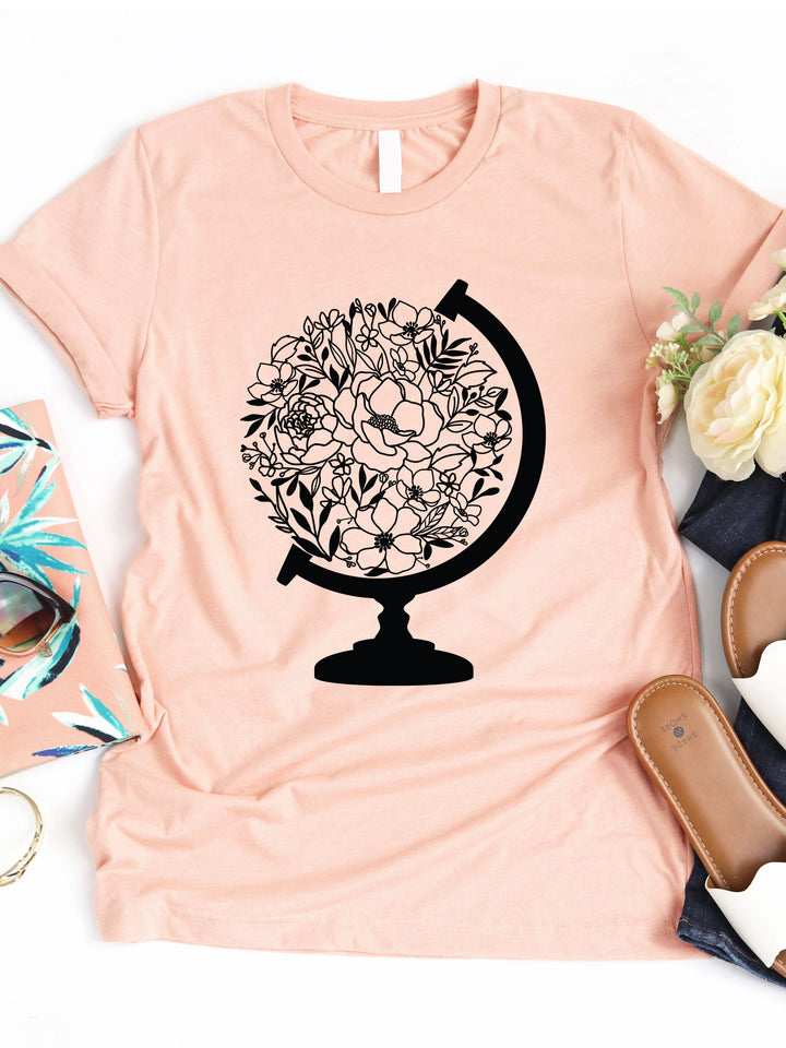 Floral Globe Graphic Tee