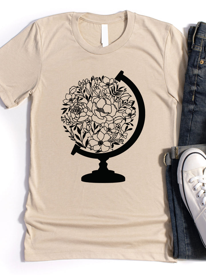 Floral Globe Graphic Tee