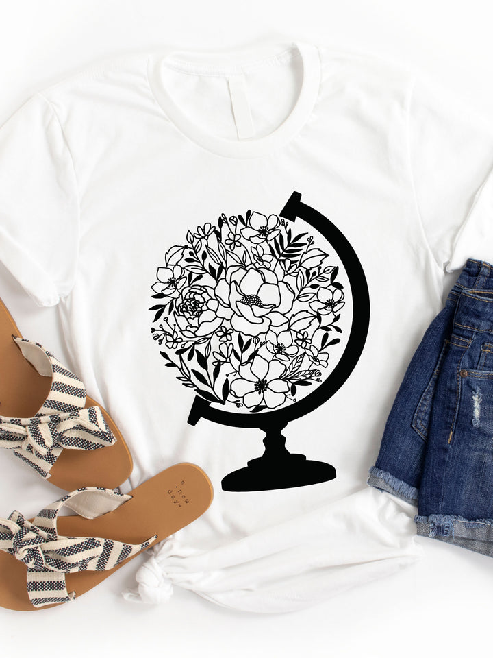 Floral Globe Graphic Tee