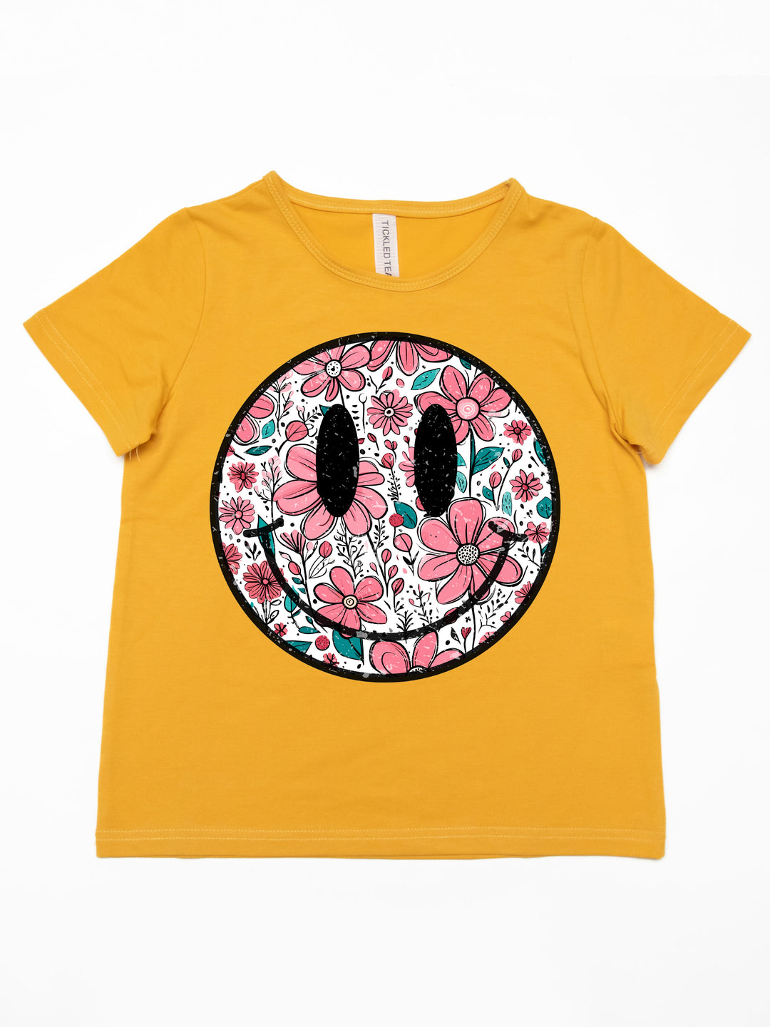 Floral Smiley - Kids Graphic Tee