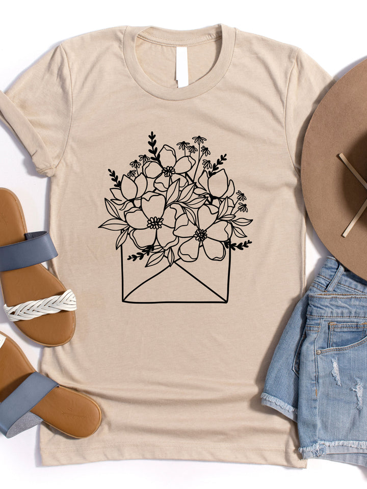 Floral Envelope Graphic Tee