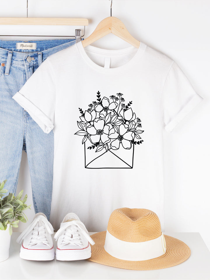 Floral Envelope Graphic Tee