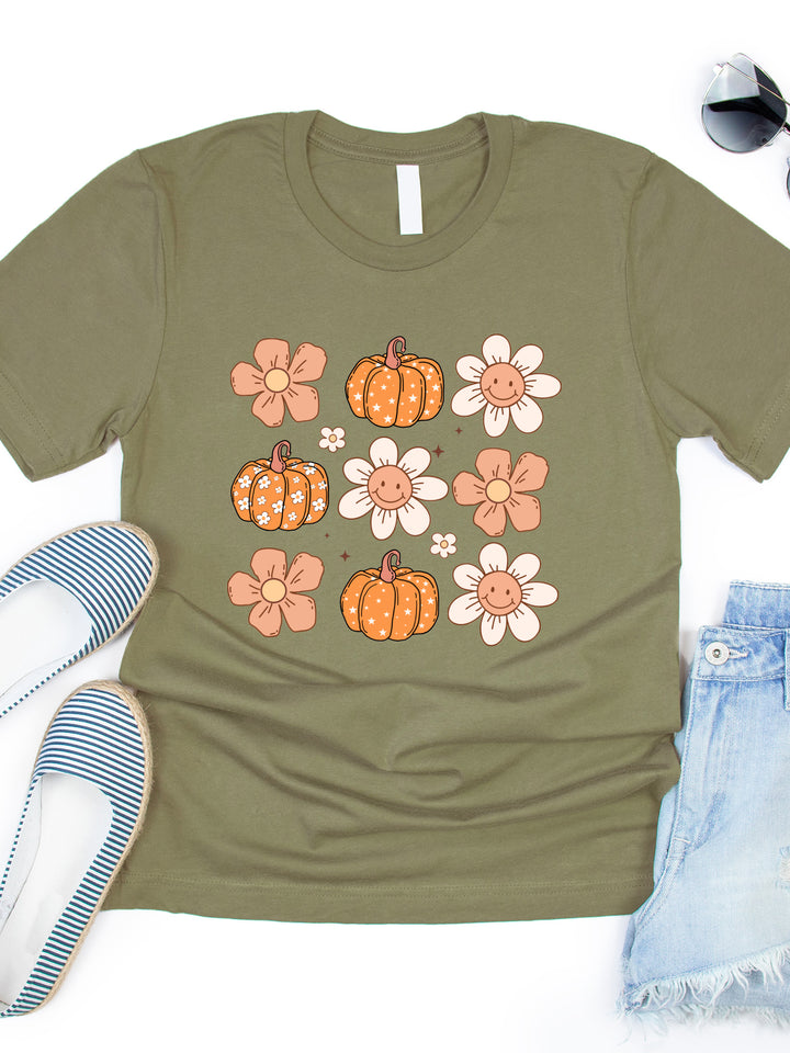 Flowers & Pumpkin Graphic Tee