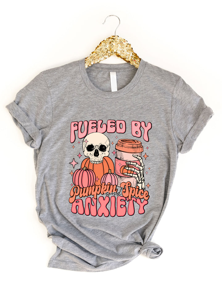 Fueled By Pumpkin Spice & Anxiety Graphic Tee