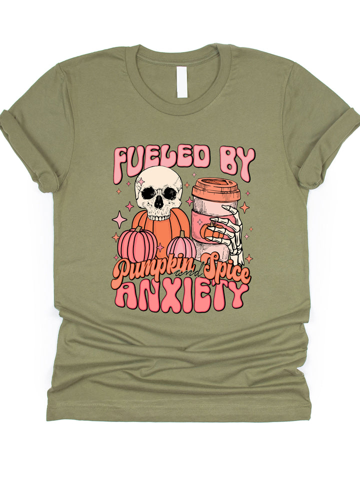 Fueled By Pumpkin Spice & Anxiety Graphic Tee