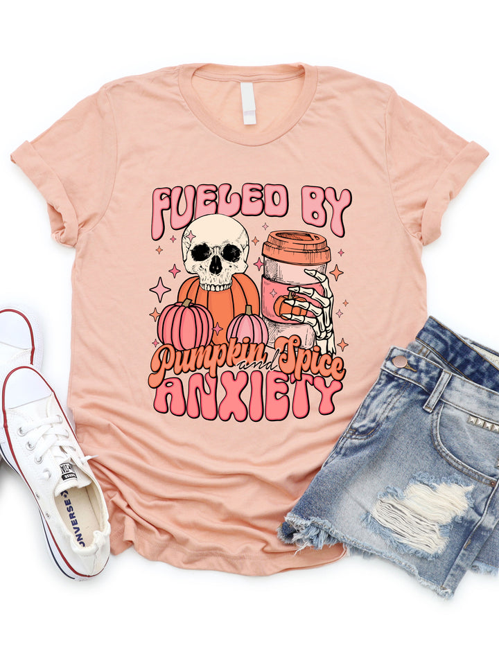 Fueled By Pumpkin Spice & Anxiety Graphic Tee
