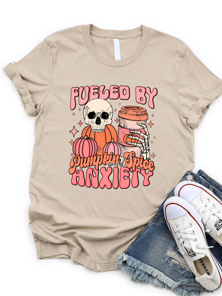 Fueled By Pumpkin Spice & Anxiety Graphic Tee