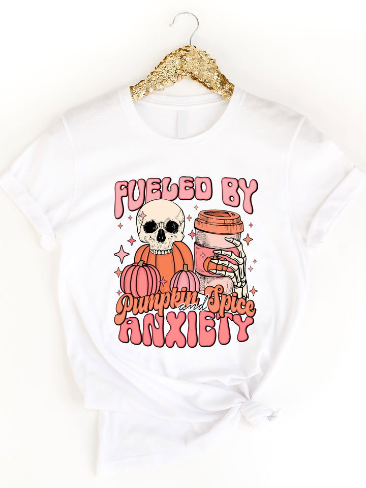 Fueled By Pumpkin Spice & Anxiety Graphic Tee