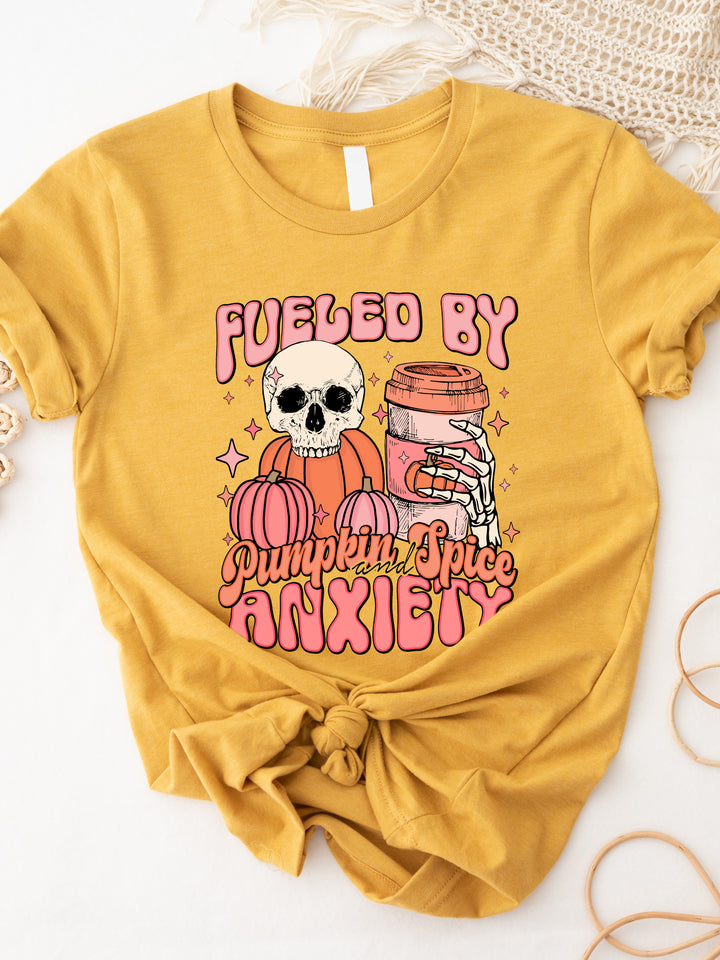 Fueled By Pumpkin Spice & Anxiety Graphic Tee