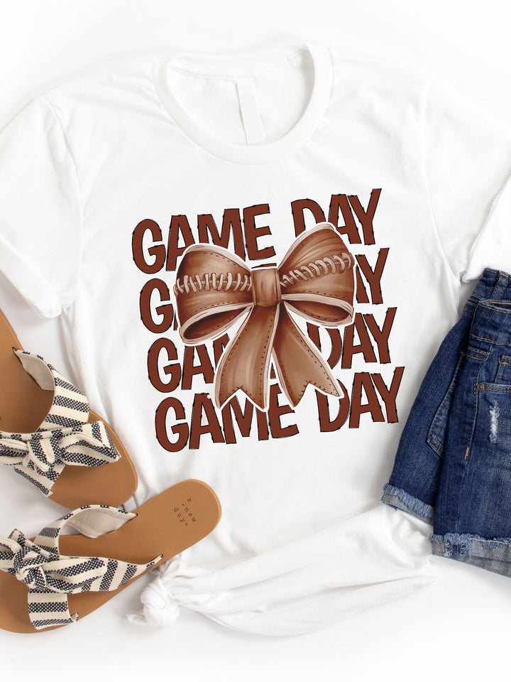 Game Day Coquette Bow Graphic Tee