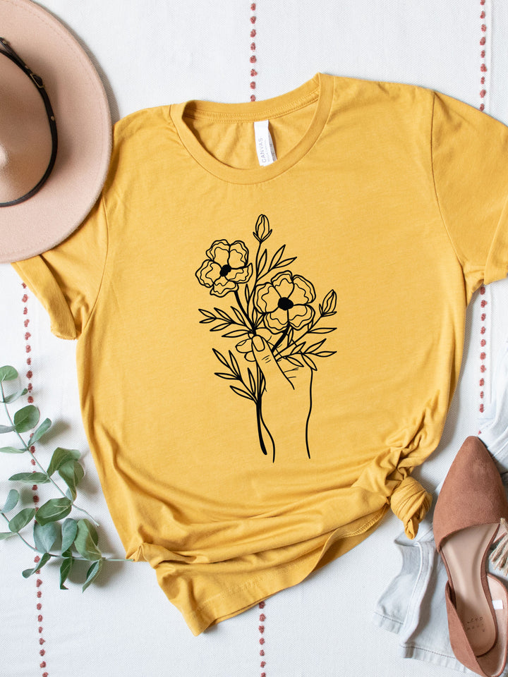 Floral Bouquet Hand Graphic Tee