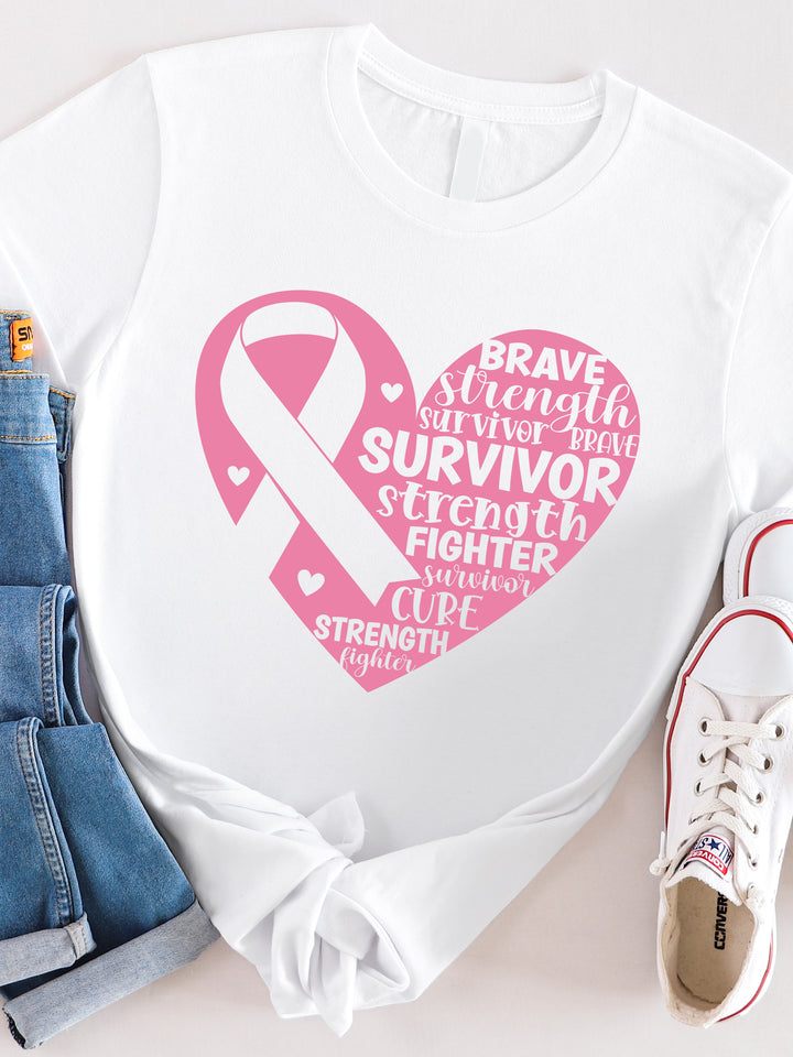 Cancer Survivor Heart Graphic Tee