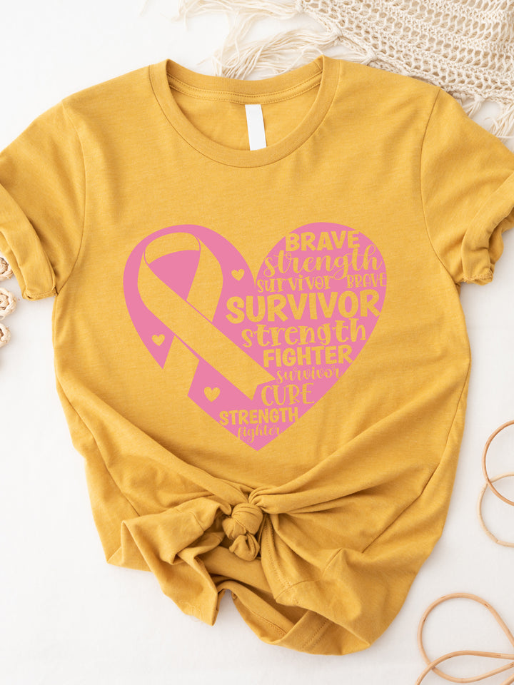 Cancer Survivor Heart Graphic Tee