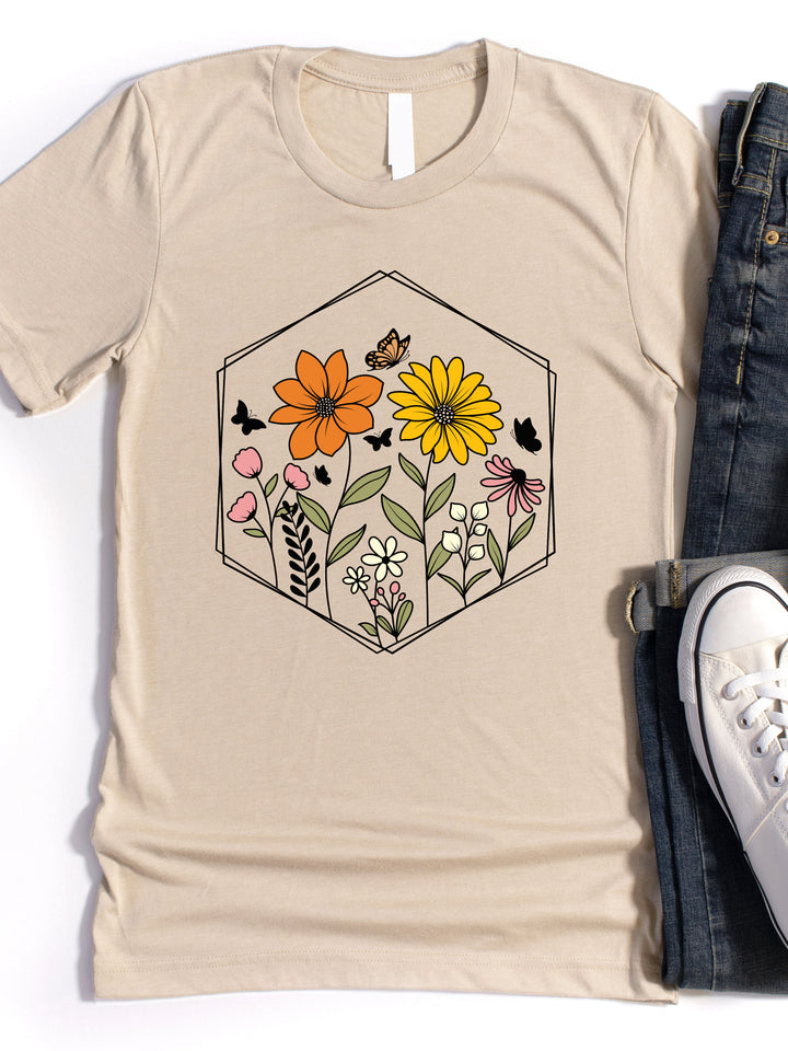 Hexagon Floral Graphic Tee