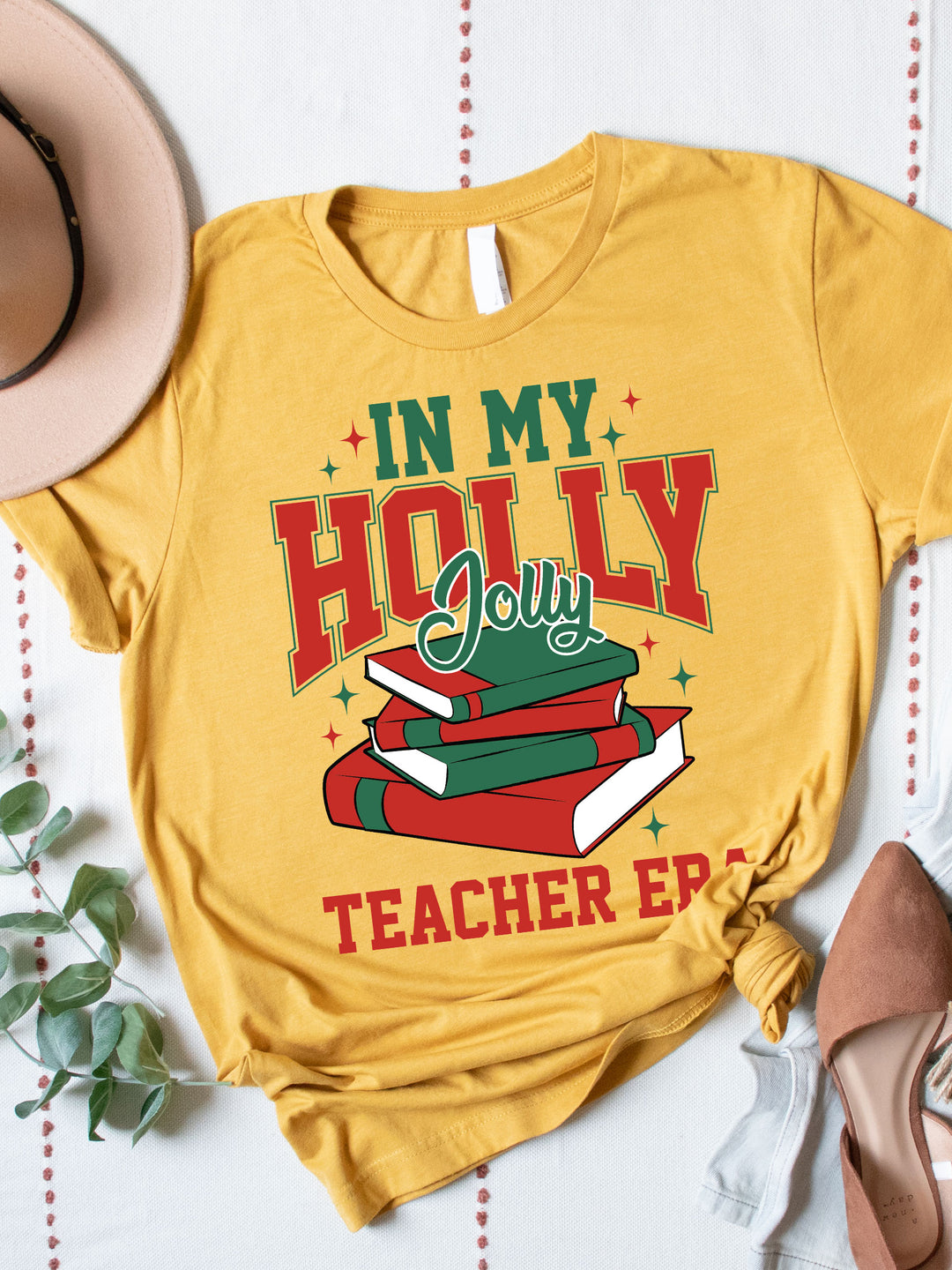 In my Holly Jolly Teacher Era Graphic Tee