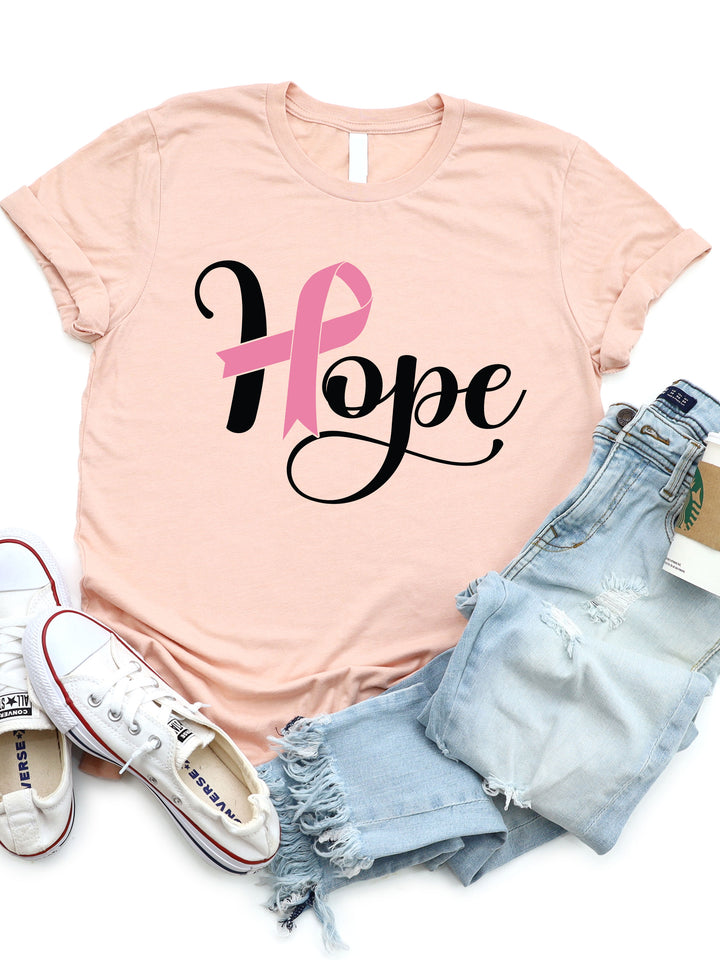 Hope Pink Ribbon Graphic Tee
