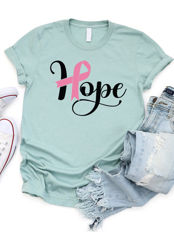 Hope Pink Ribbon Graphic Tee